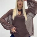 maglia due pezzi trasparente tulle